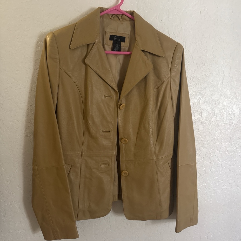 Frenchi Women's Camel Leather Jacket